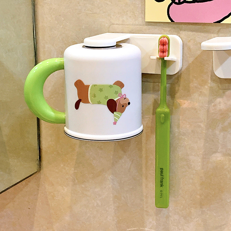 Wall-mounted toothbrush holder with cute dog design 
Maetiva