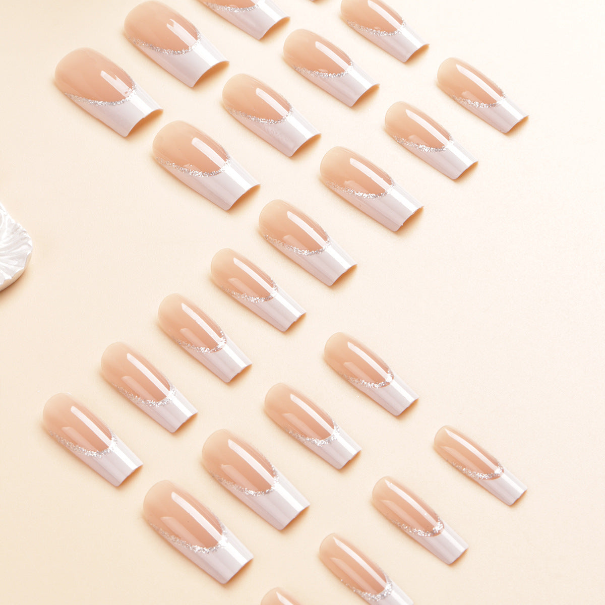 Decorative French Tip Press-On Nail Set 
Maetiva