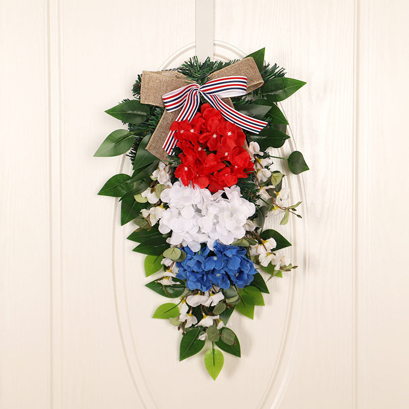Women Decorative Wall Wreath with Colorful Artificial Flowers and Bow 
Maetiva