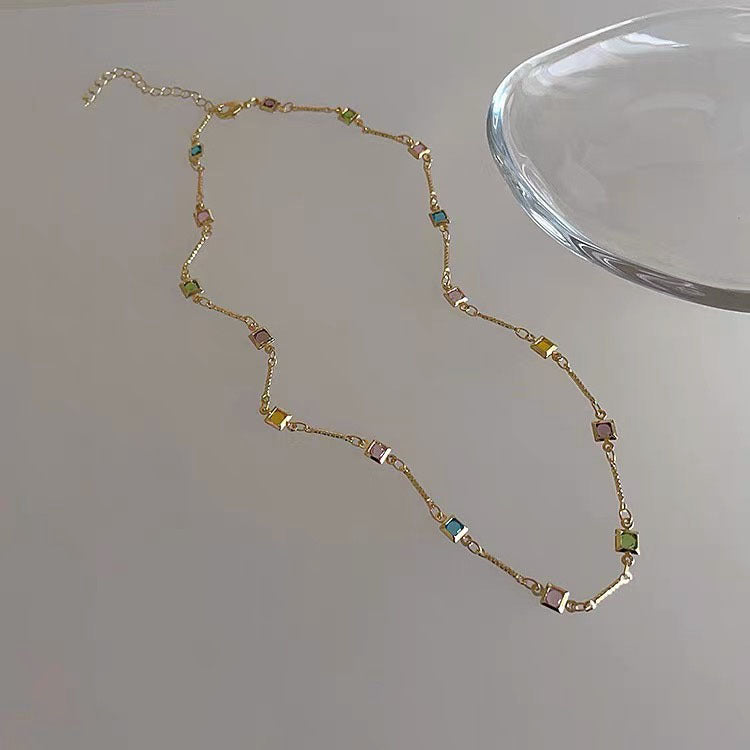 Dainty Colorful Link Necklace 
Maetiva