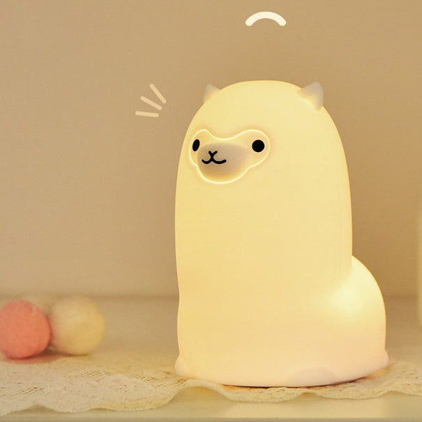 Maetiva® Squishy Silicone Alpaca LED Night Light - Perfect Gift for Kids and Girls