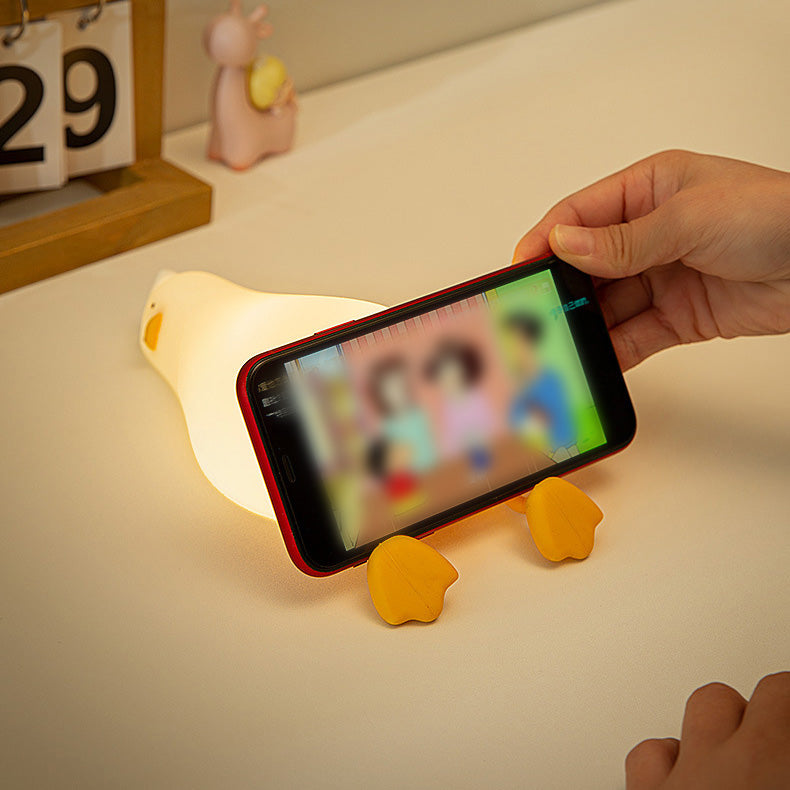 Maetiva® Squishy Silicone Lazy Duck LED Night Light - Perfect Gift for Kids and Girls