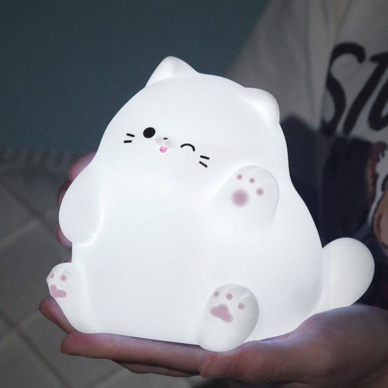 Maetiva® Squishy Silicone Waving Cat LED Night Light - Perfect Gift for Kids and Girls