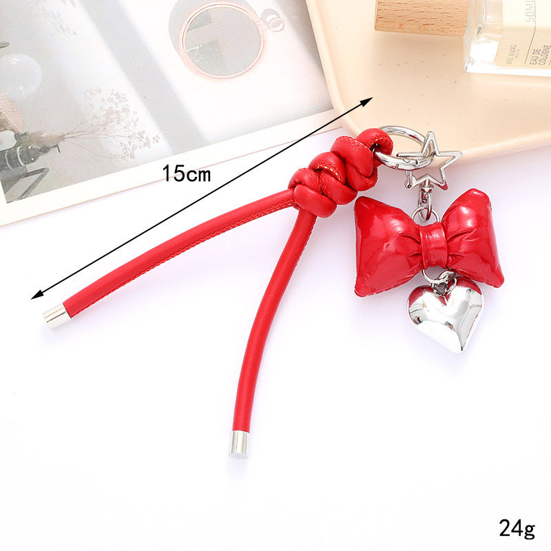 Fashionable Bow and Heart Keychain 
Maetiva