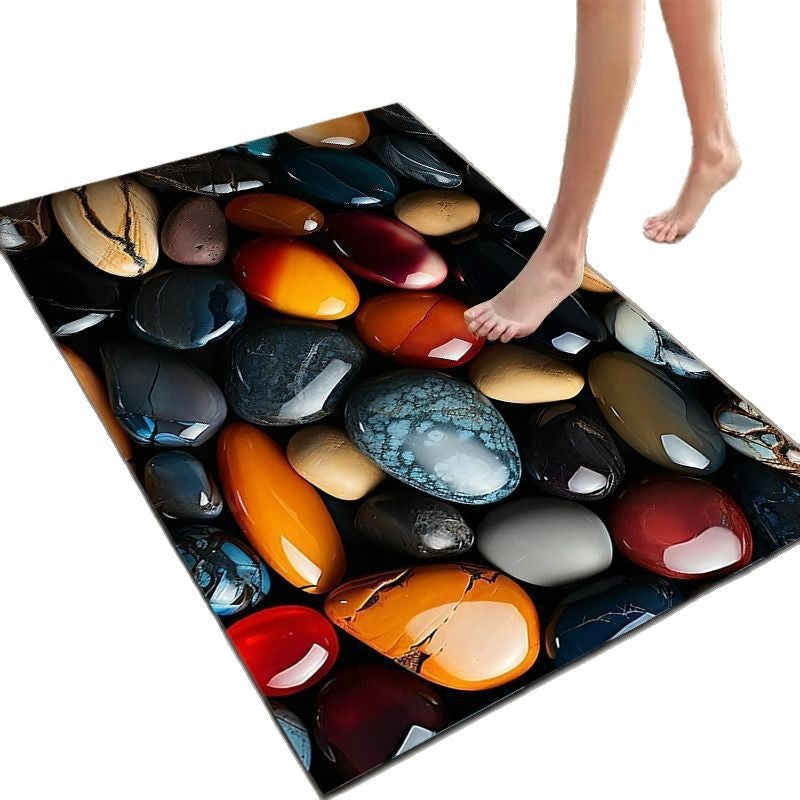 Textured Stone Print Area Mat 
Maetiva