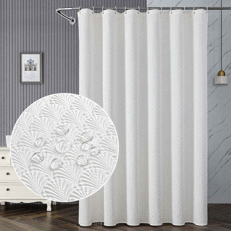 Textured Leaf Motif Shower Curtain 
Maetiva