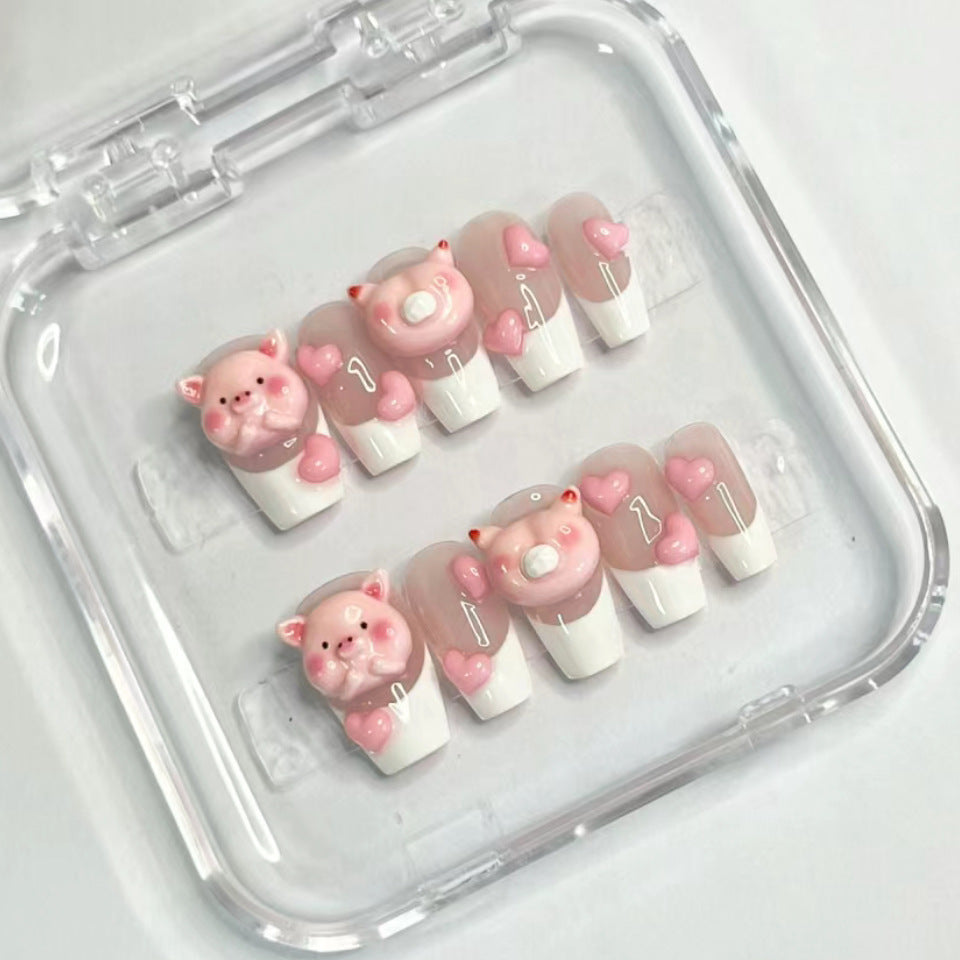 Artistic Floral-Embellished Press-On Nail Art 
Maetiva