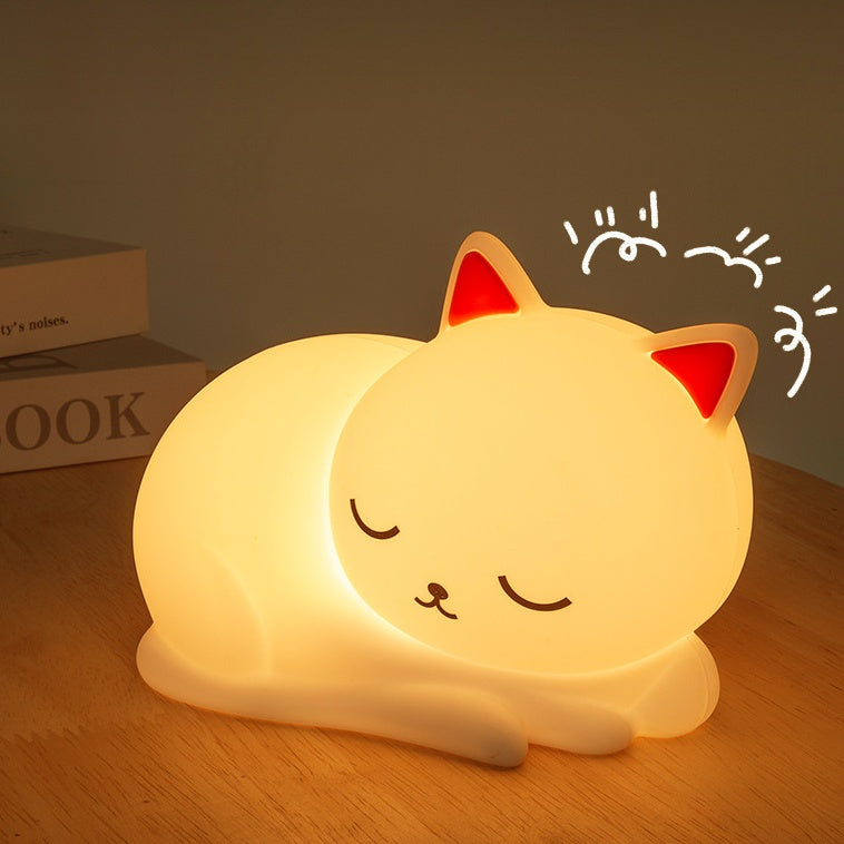 Maetiva® Squishy Silicone Napping Cat LED Night Light - Perfect Gift for Kids and Girls