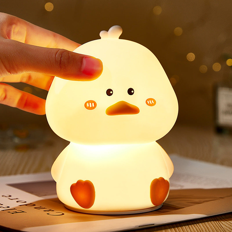 Maetiva® Squishy Silicone Shy Duck LED Night Light - Perfect Gift for Kids and Girls