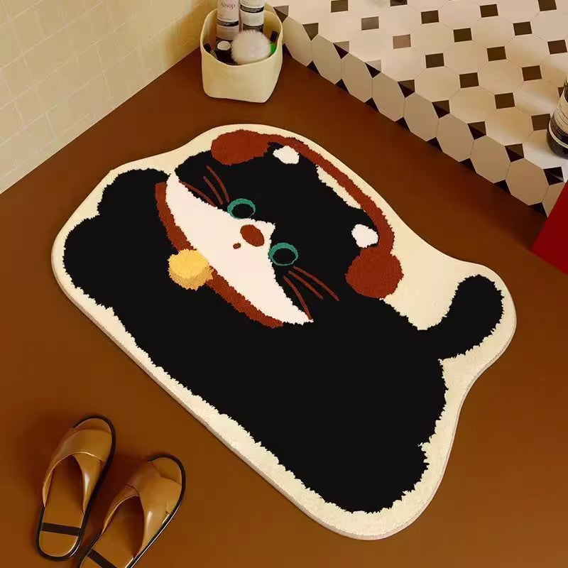 Cartoon Cat-Themed Bath Mat 
Maetiva