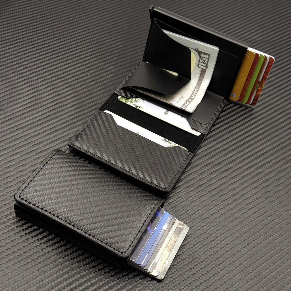 Slim RFID-Blocking Automatic Card Eject Leather Wallet 
Maetiva