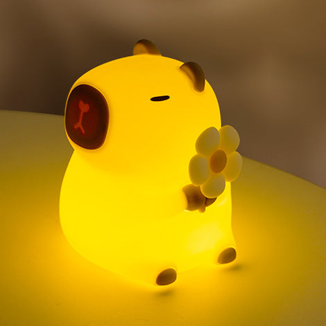 Maetiva® Flower Capybara Squishy Silicone Night Light - Perfect Gift for Kids and Girls