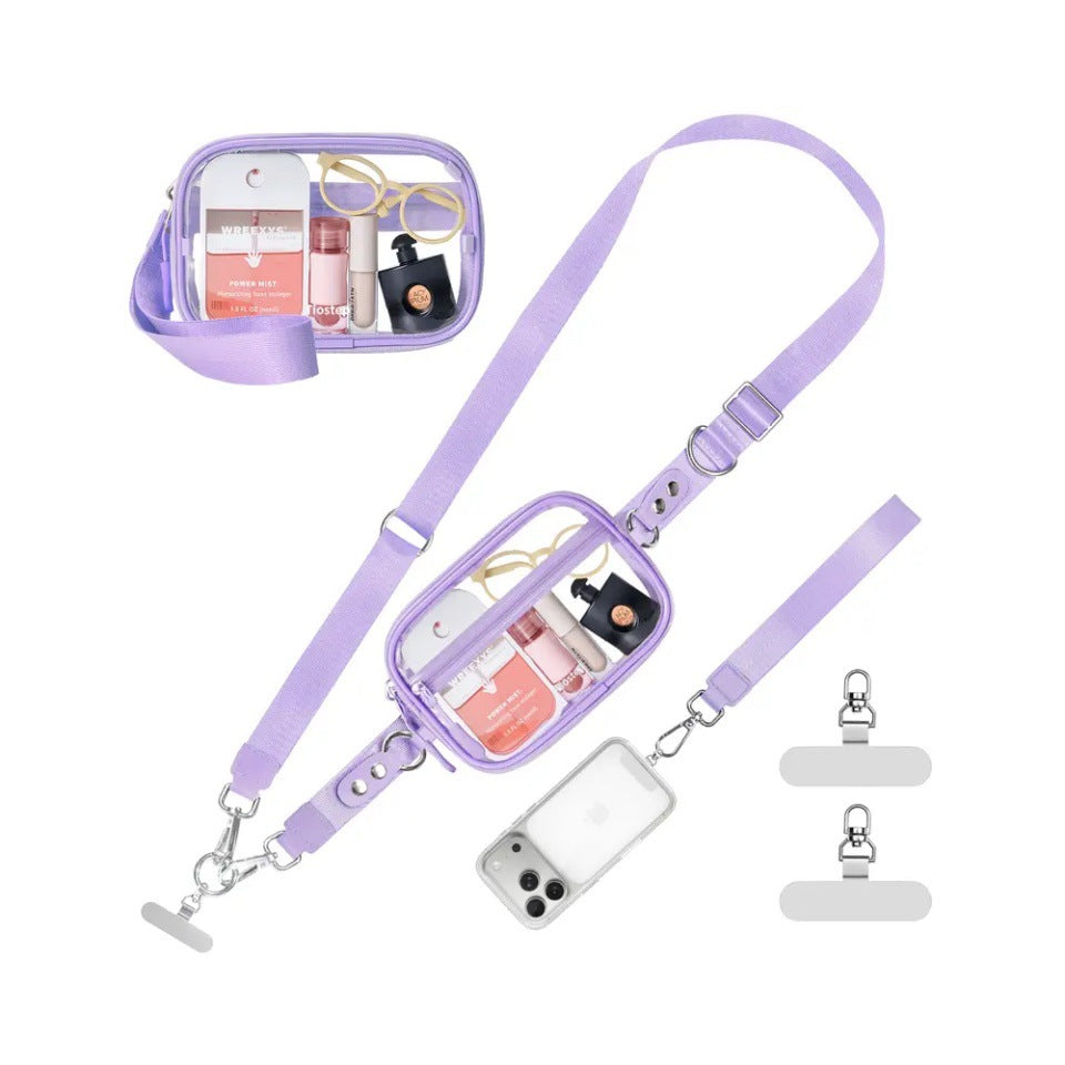 Compact shoulder bag with transparent card pocket 
Maetiva