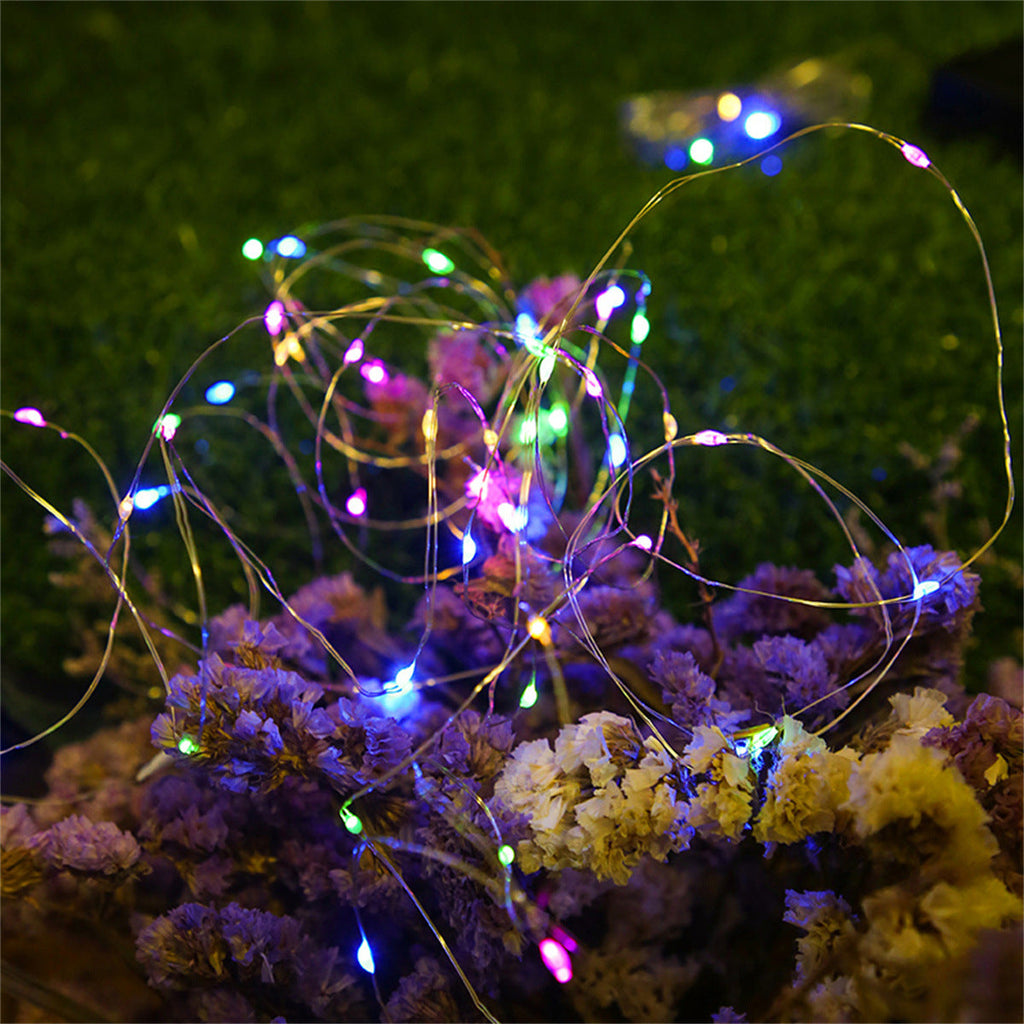 Outdoor Solar Copper Wire Fairy String Lights With Rechargeable Battery Box And Ground Stake 
Maetiva