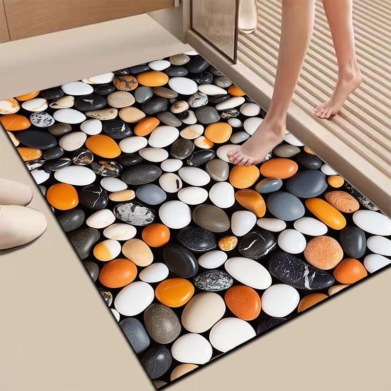 Textured Stone Print Area Mat 
Maetiva