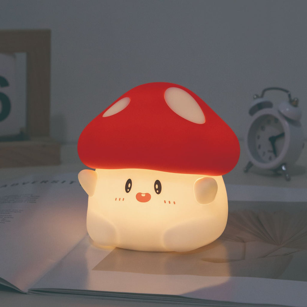 Maetiva® Squishy Silicone Adorable Mushroom LED Night Light - Perfect Gift for Kids and Girls