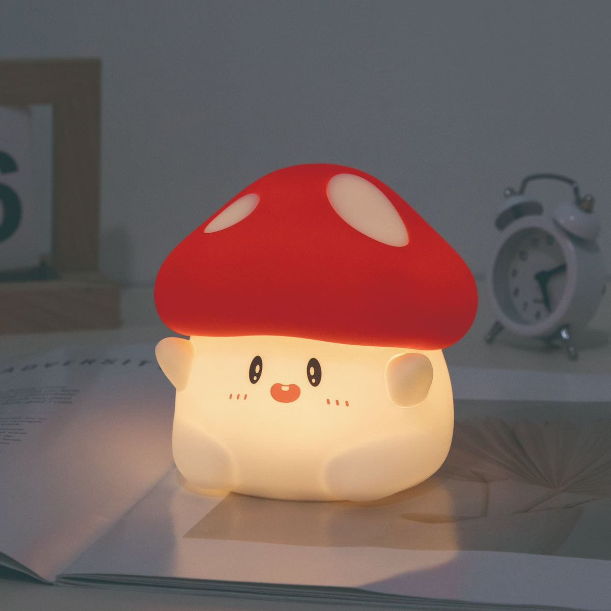 Maetiva® Squishy Silicone Adorable Mushroom LED Night Light - Perfect Gift for Kids and Girls