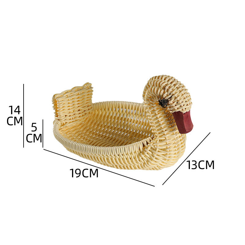 Decorative Woven Duck-Shaped Storage Basket 
Maetiva