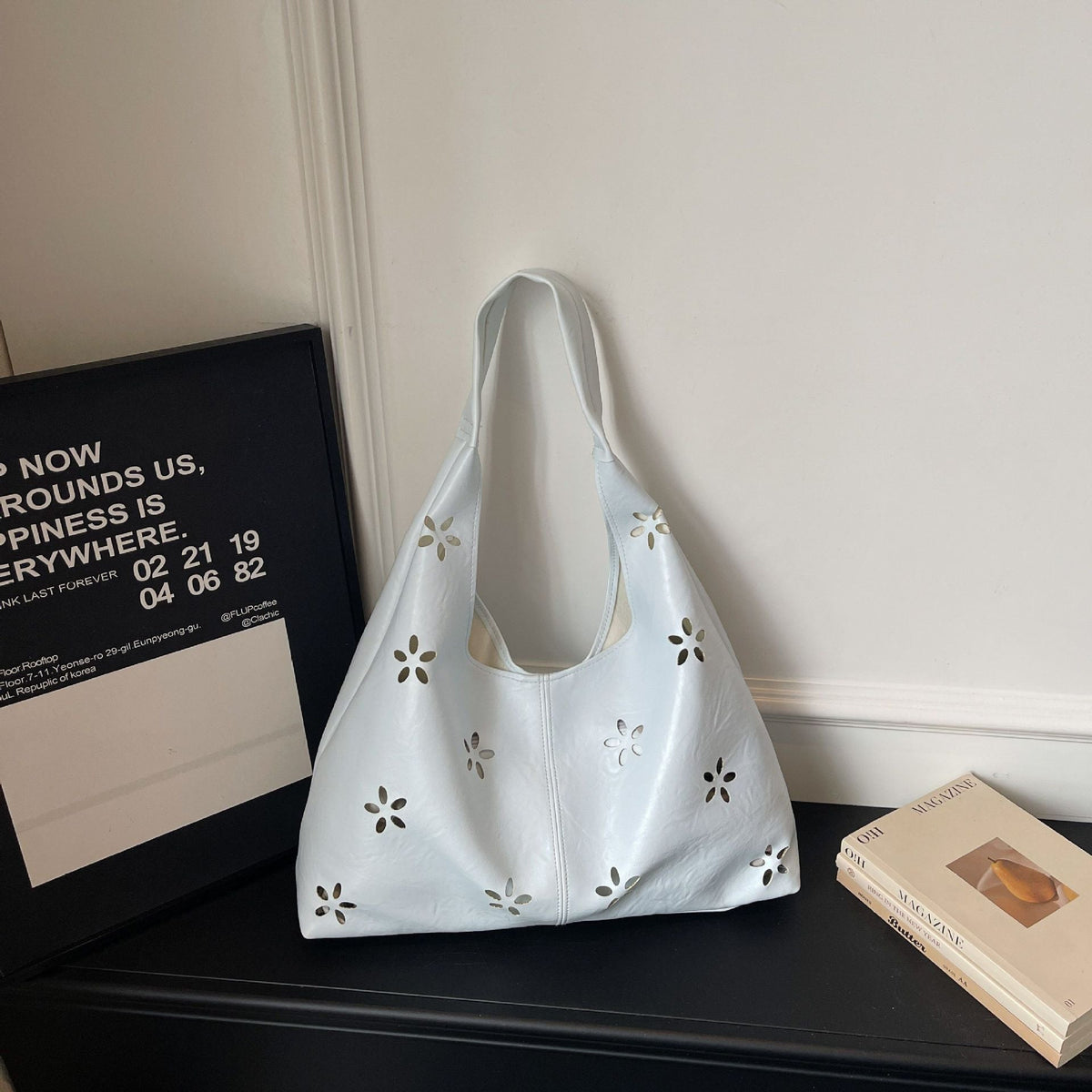 Floral Cut-Out Hobo Bag 
Maetiva