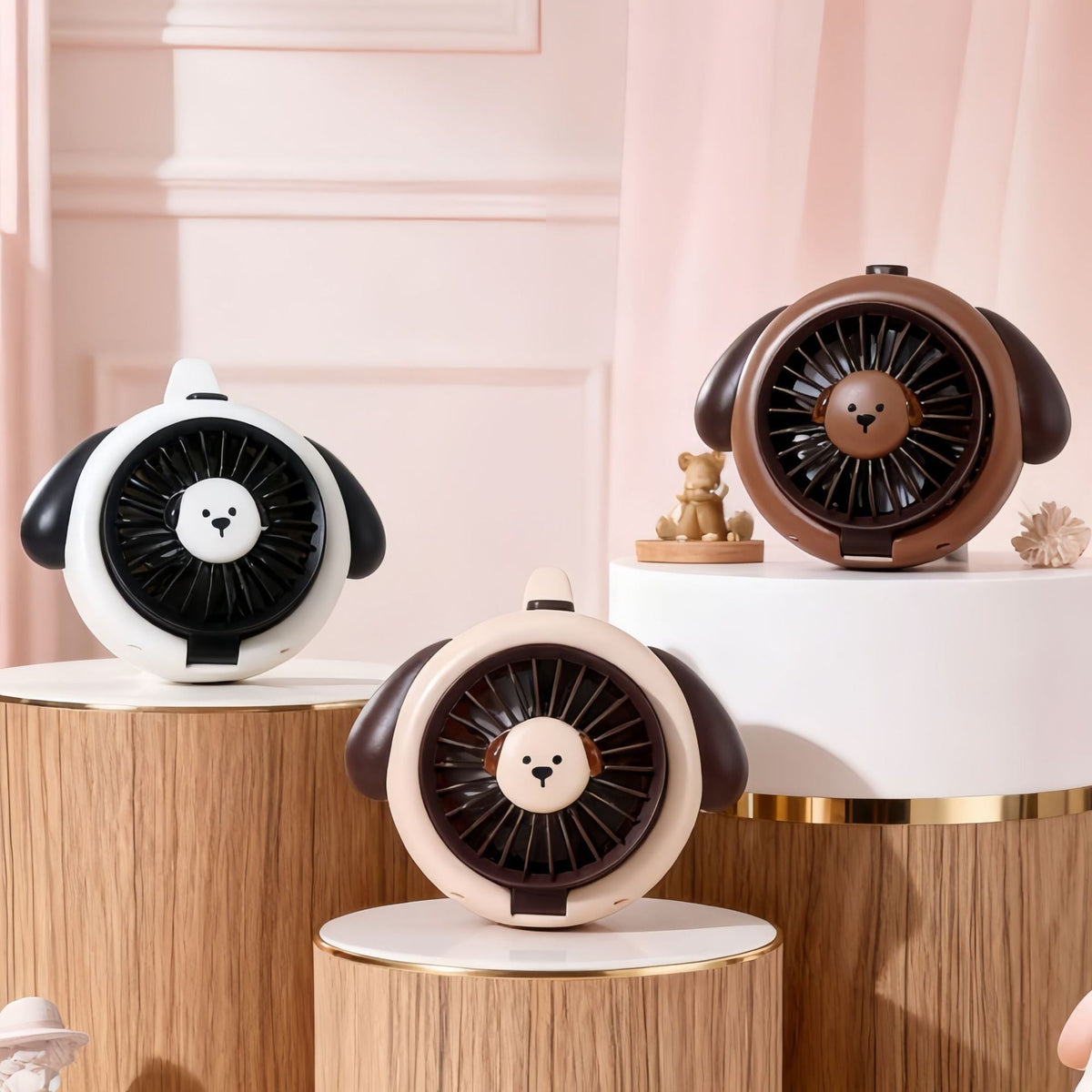 Portable handheld fan with cute dog design 
Maetiva