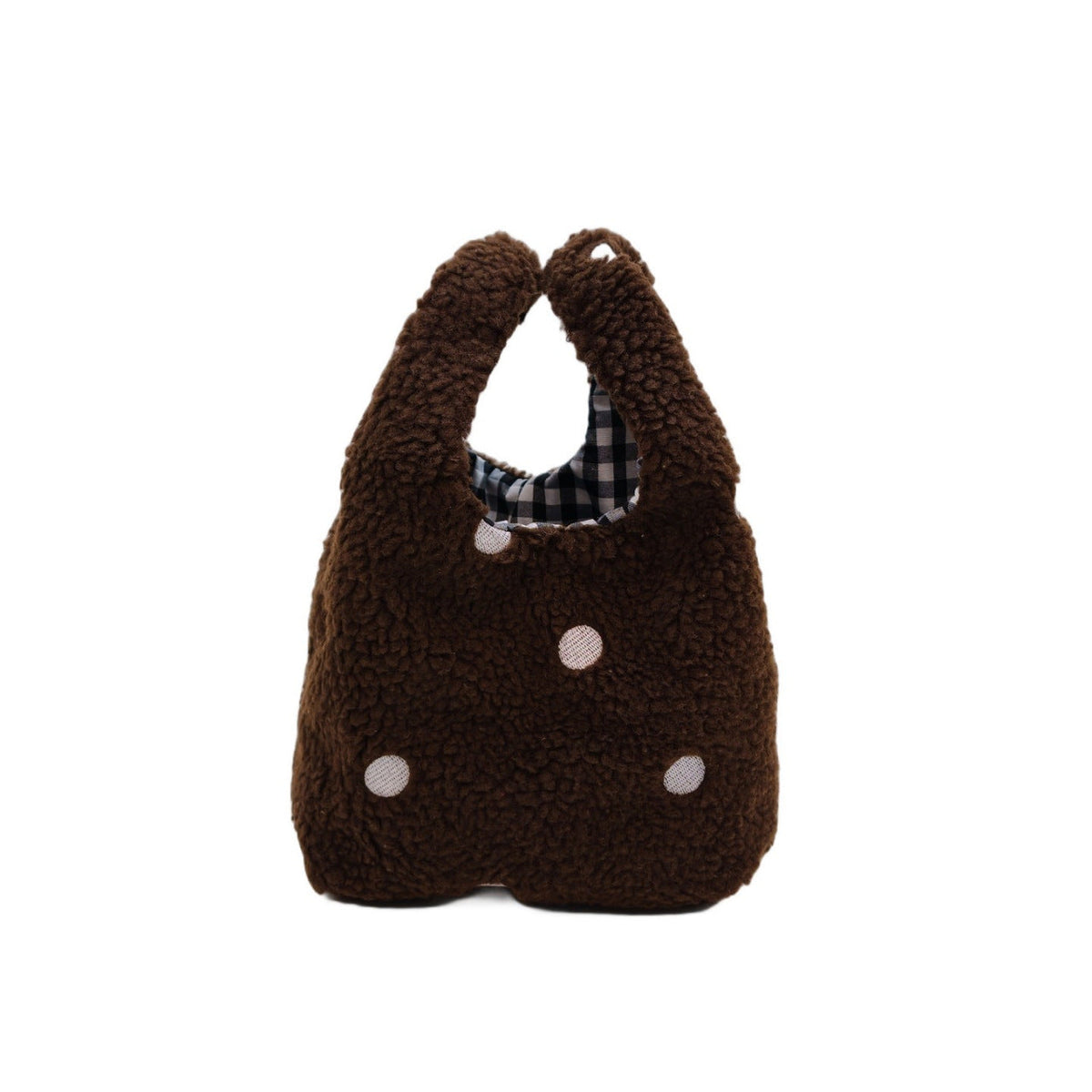Compact Fuzzy Polka Dot Sling Bag 
Maetiva