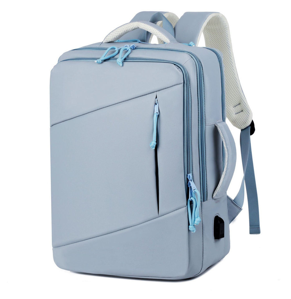 Functional travel backpack with separate laptop compartment and ergonomic design 
Maetiva