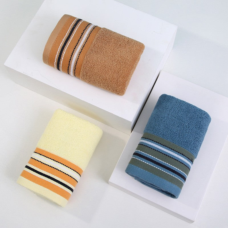 Premium Terry Bath Towel With Elegant Striped Border 
Maetiva