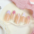 Artifical nails with delicate floral and geometric patterns 
Maetiva