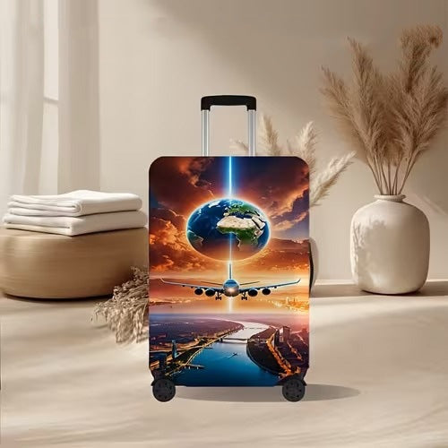 Unisex nan elastic suitcase cover with volcanic lava marble design, stretch protective cover for trolley 
Maetiva