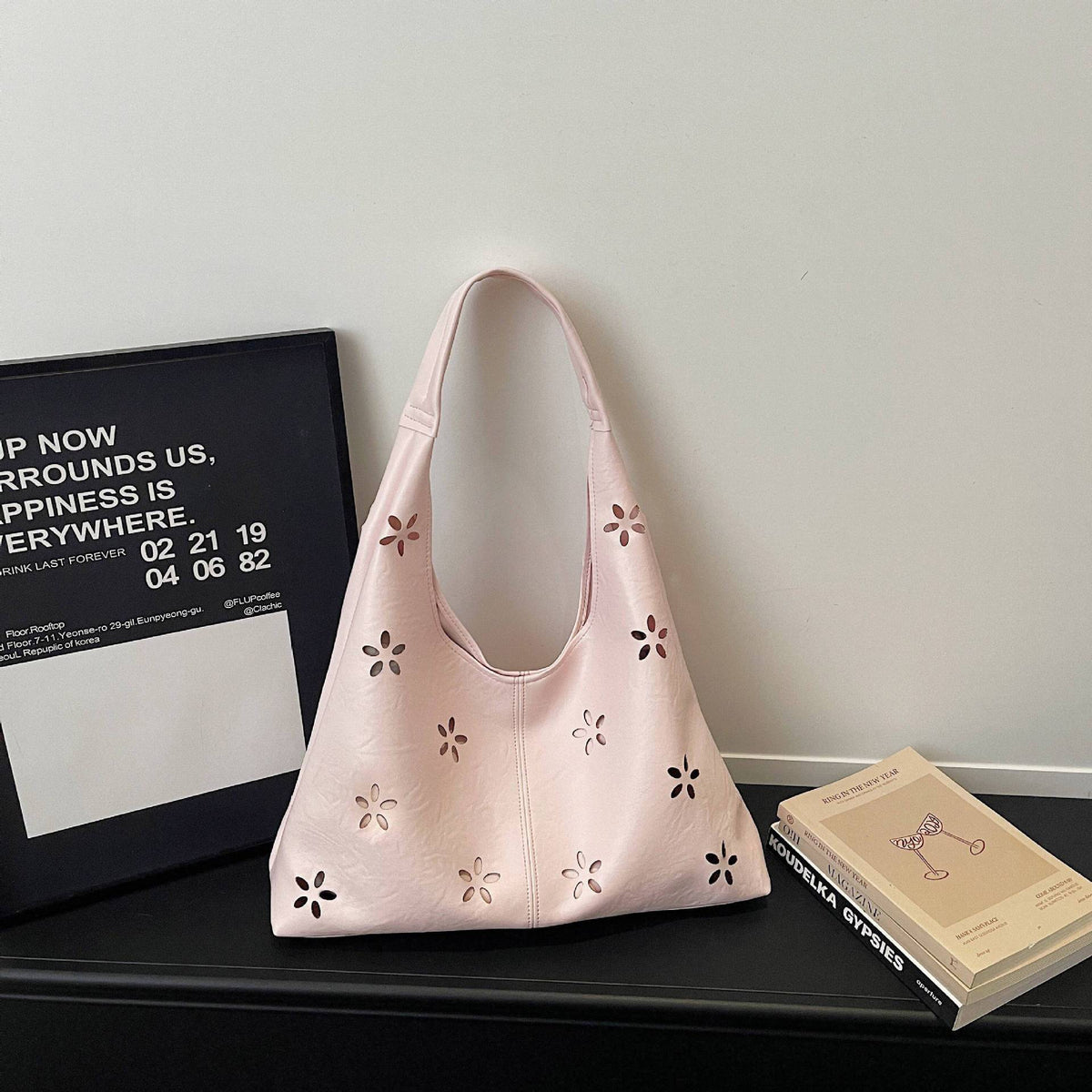 Floral Cut-Out Hobo Bag 
Maetiva