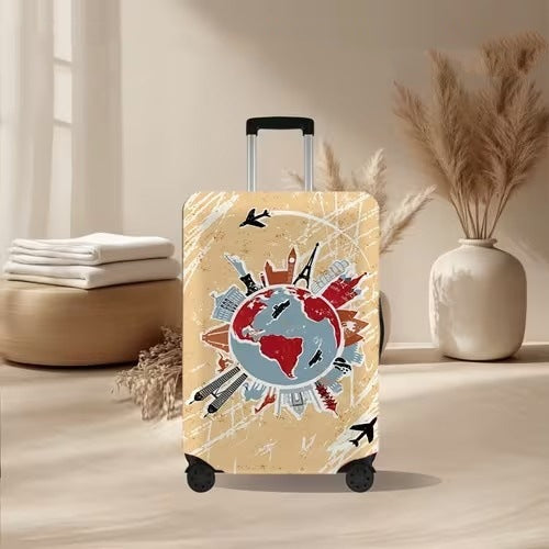 Unisex nan elastic suitcase cover with volcanic lava marble design, stretch protective cover for trolley 
Maetiva