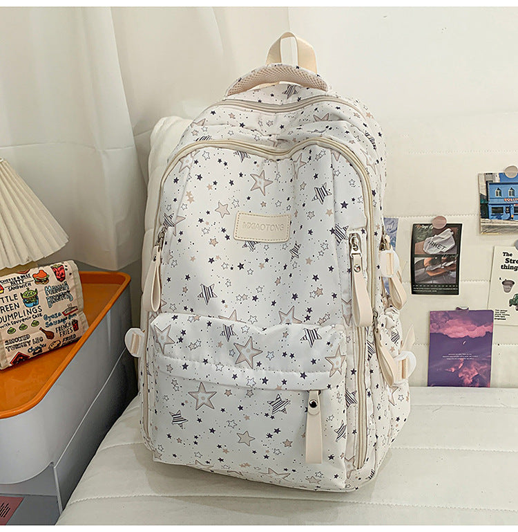 Stylish Star-Printed School Backpack 
Maetiva