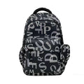 Stylish backpack with modern lettering pattern 
Maetiva