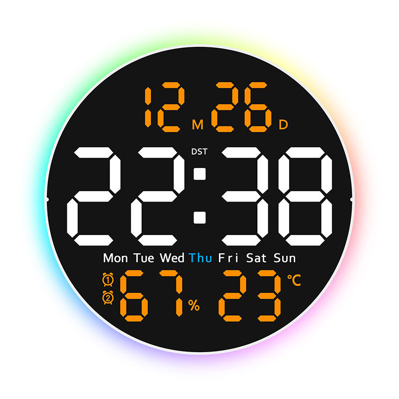 Digital LED alarm clock with hygrometer and temperature display 
Maetiva