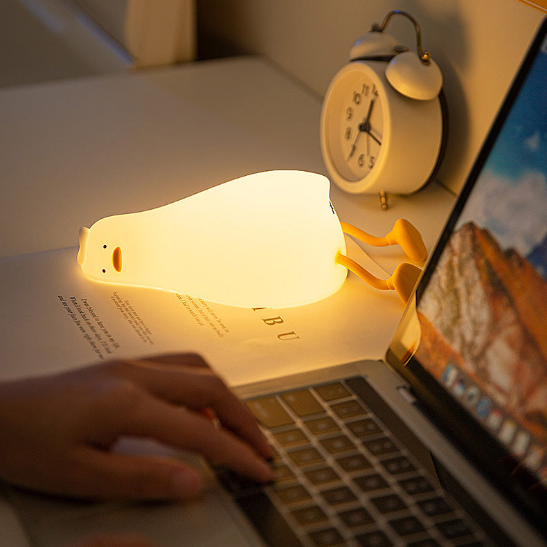 Maetiva® Squishy Silicone Lazy Duck LED Night Light - Perfect Gift for Kids and Girls