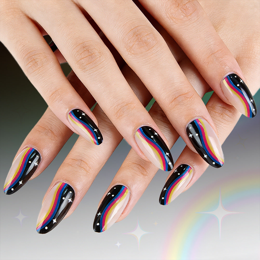 Artistic Ombre Press-On Nail Design 
Maetiva