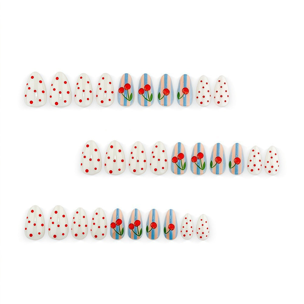 Artful Nail Art with Cherry Motifs 
Maetiva