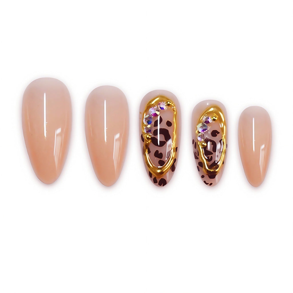 Stiletto Nail Art Extensions with Animal Print Design 
Maetiva