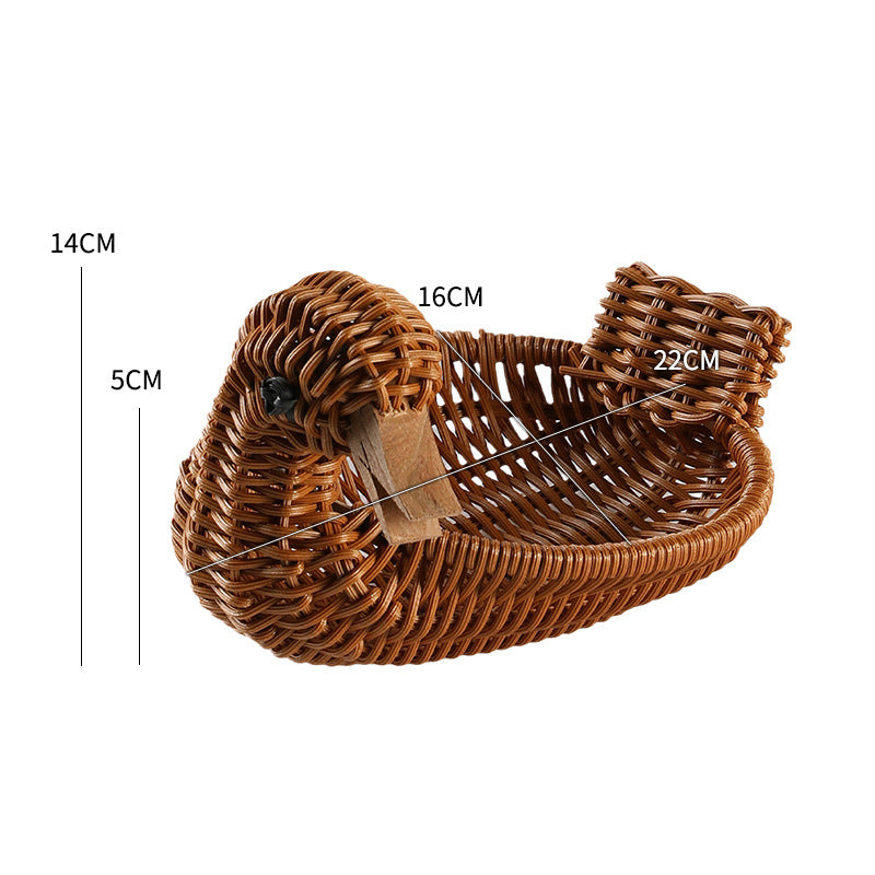 Decorative Woven Duck-Shaped Storage Basket 
Maetiva