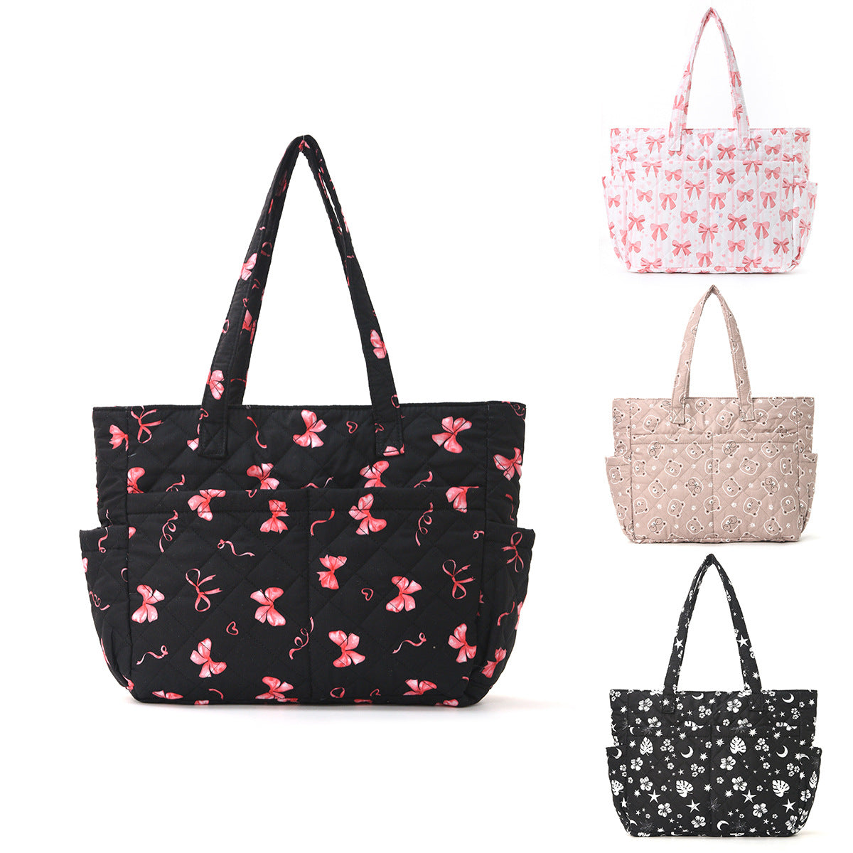 Practical cotton bag with cute bear motif 
Maetiva