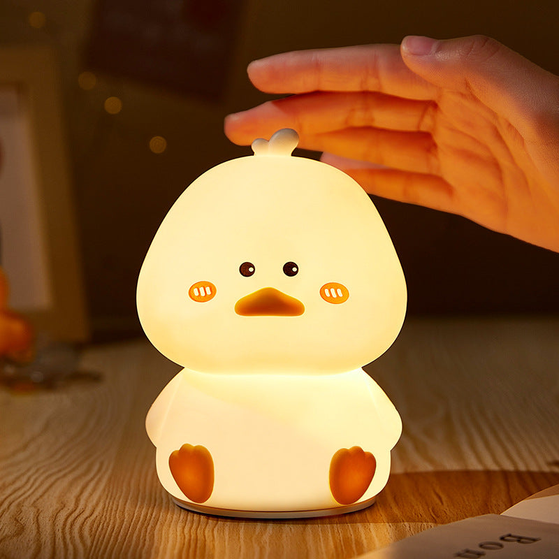 Maetiva® Squishy Silicone Shy Duck LED Night Light - Perfect Gift for Kids and Girls