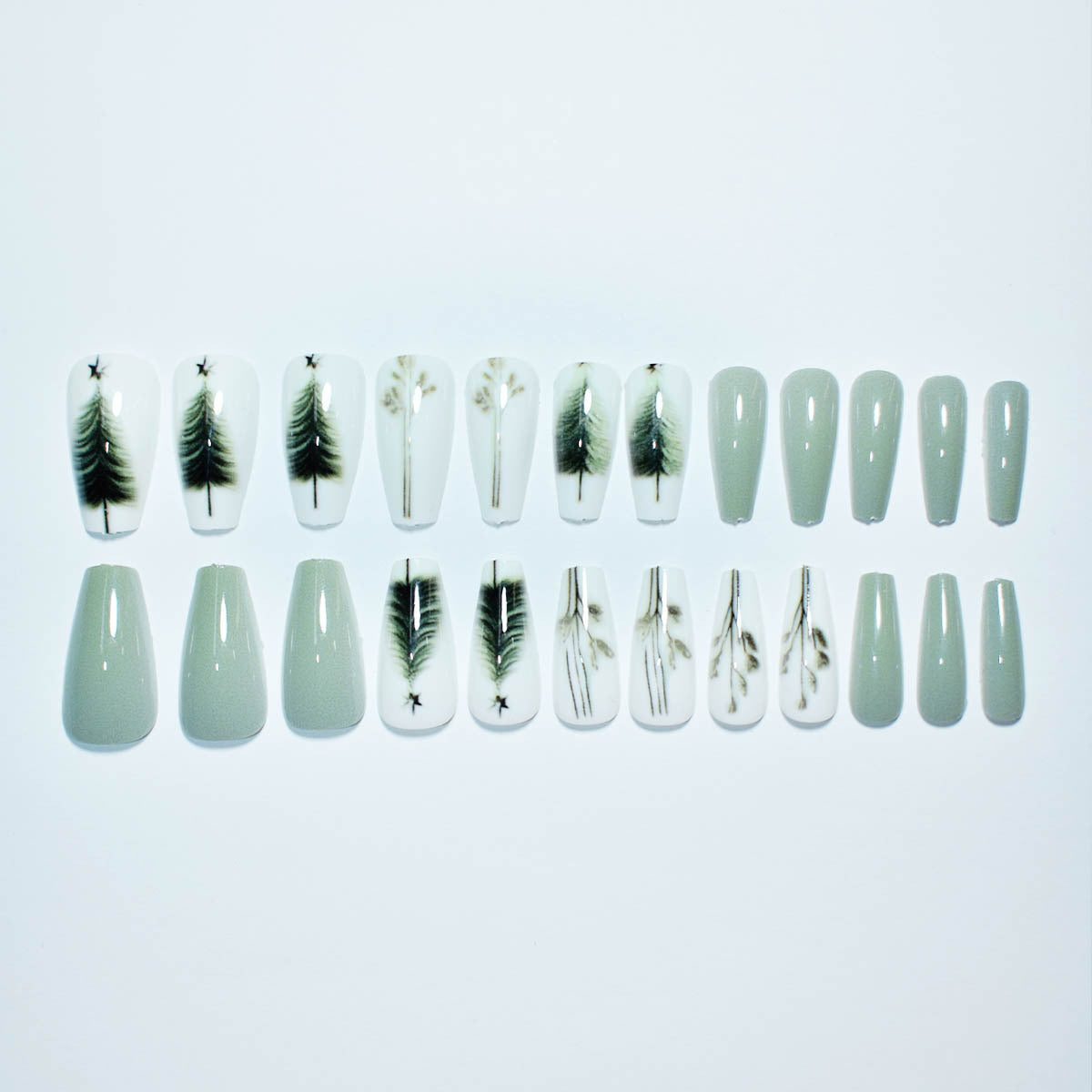 Artistic Botanical Press-On Nail Art 
Maetiva