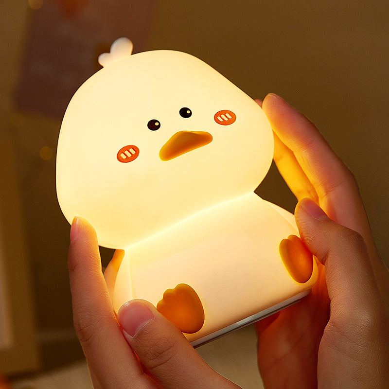 Maetiva® Squishy Silicone Shy Duck LED Night Light - Perfect Gift for Kids and Girls