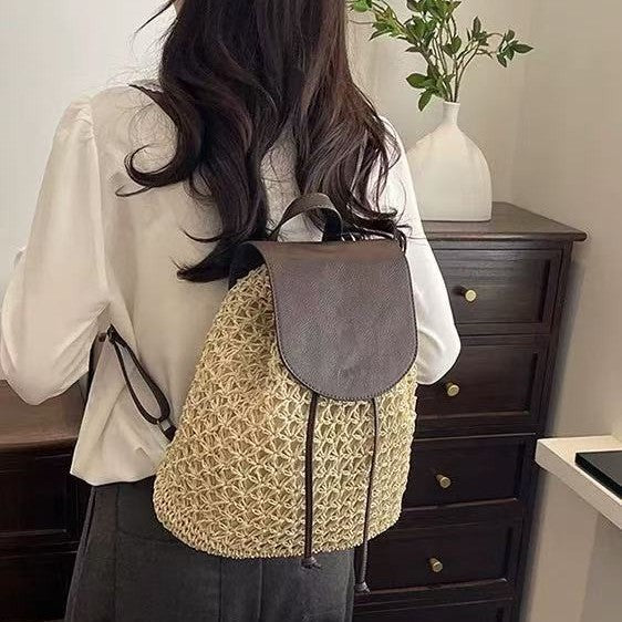 Handcrafted backpack bag made of natural material 
Maetiva