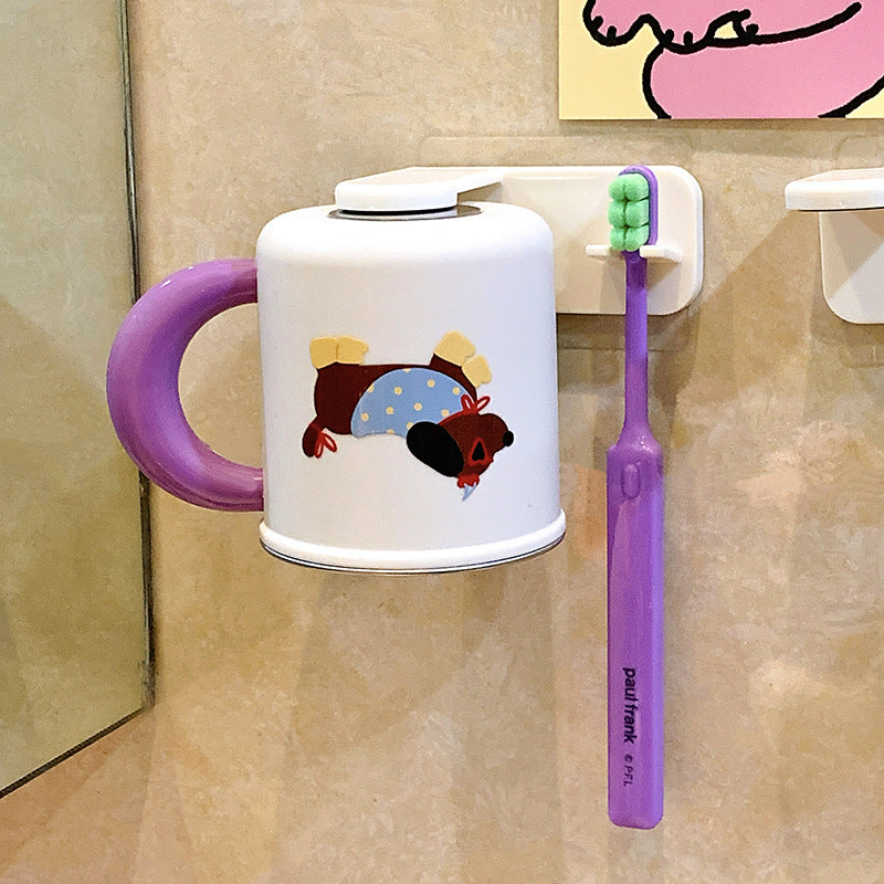 Wall-mounted toothbrush holder with cute dog design 
Maetiva