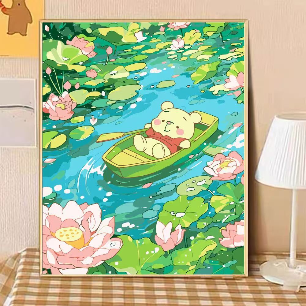 Playful Bear Illustration Canvas Art 
Maetiva