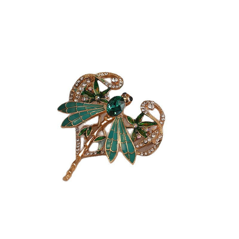 Exquisite Dragonfly Brooch with Sparkling Crystals 
Maetiva