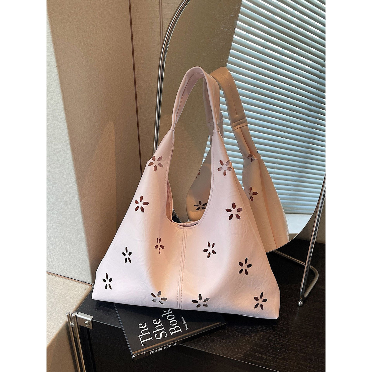 Floral Cut-Out Hobo Bag 
Maetiva