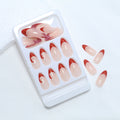 Artistic French Tip Press-On Nails with Glitter Accents 
Maetiva