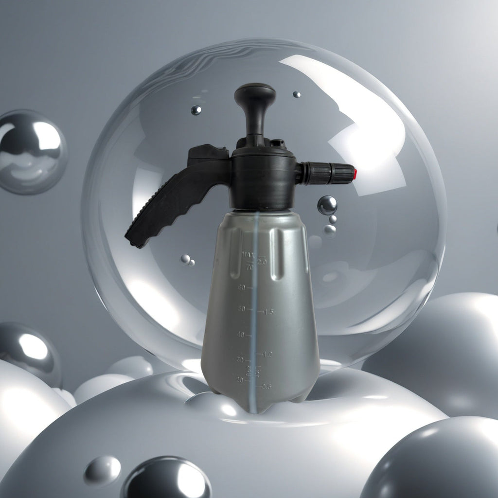 Pressurized handheld irrigation sprayer with ergonomic trigger and adjustable nozzle 
Maetiva